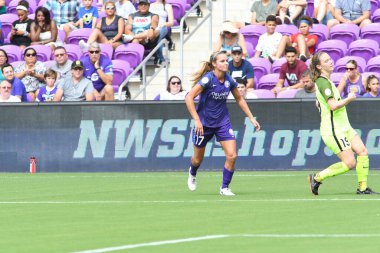 Orlando Pride 21 Temmuz 2018 'de Orlando Florida' daki Exploria Stadyumu 'nda Seattle Reign FC' ye ev sahipliği yapmaktadır. Fotoğraf: Marty Jean-Louis