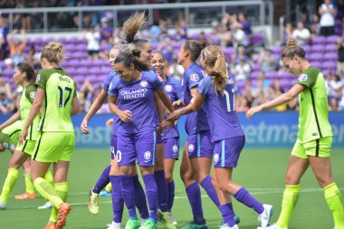 Orlando Pride 21 Temmuz 2018 'de Orlando Florida' daki Exploria Stadyumu 'nda Seattle Reign FC' ye ev sahipliği yapmaktadır. Fotoğraf: Marty Jean-Louis
