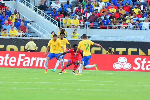 Brazylia Twarzą Haiti Podczas Copa America Centenario Orlando Florida Camping — Zdjęcie stockowe