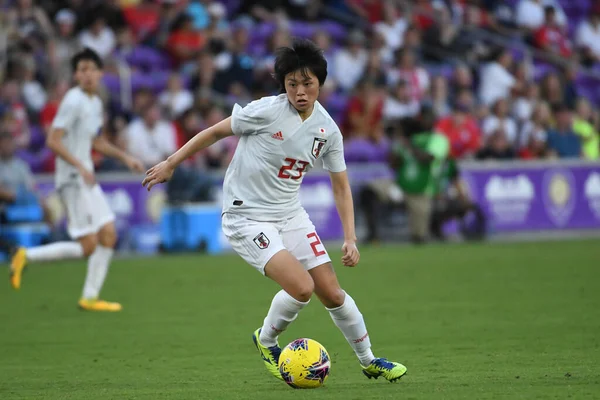 Spanyol Jepang Pertandingan Selama 2020 Shebelieves Cup Exploria Stadium Orlando — Stok Foto