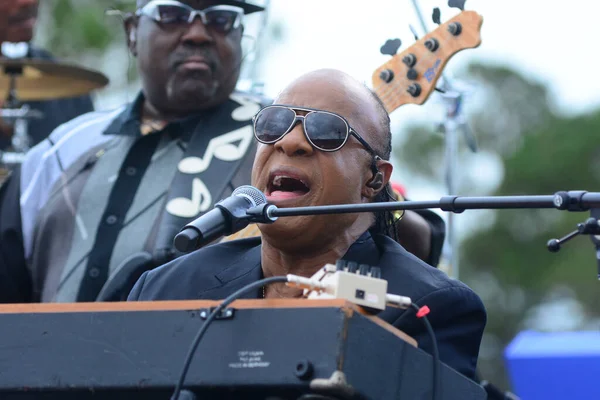 Stevie Wonder Performs Rally Held President Barack Obama Support Hillary — Stock Photo, Image