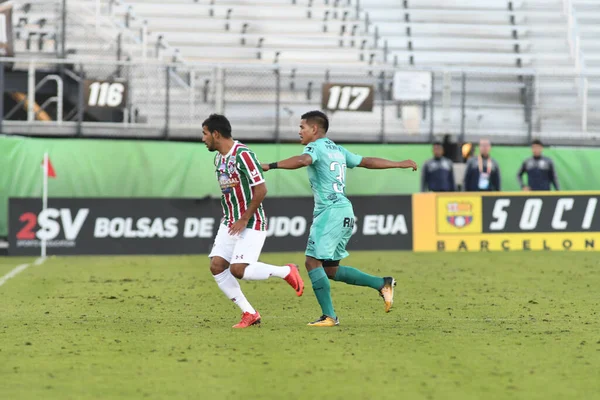 Fluminense Barcelona Podczas Pucharu Florydy Stadionie Spectrum Stycznia 2018 Orlando — Zdjęcie stockowe