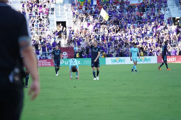 Orlando City Hosts Vancouver Whitecaps Orlando City Stadium Saturday Április — Stock Fotó