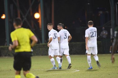 Los Angeles Galaksisi, 14 Temmuz 2020 'de Orlando Florida ABD' deki ESPN Vahşi Spor Dünyası 'nda düzenlenen MLS Sırt Turnuvası sırasında Portland Timbers ile karşı karşıya geldi..