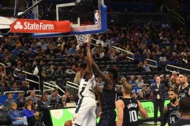 Orlando Magic, 19 Ocak 2019 Cumartesi günü Orlando Florida 'daki Amway Arena' da Milwaukee Doları 'na ev sahipliği yapıyor..