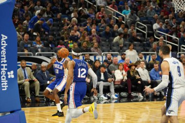 Orlando Magic, Philadelphia 76ers 'ı 13 Kasım 2019 Çarşamba günü Amway Center' da ağırlamaktadır. Fotoğraf: Marty Jean-Louis