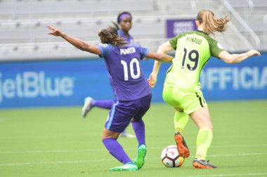 Orlando Pride 21 Temmuz 2018 'de Orlando Florida' daki Exploria Stadyumu 'nda Seattle Reign FC' ye ev sahipliği yapmaktadır. Fotoğraf: Marty Jean-Louis