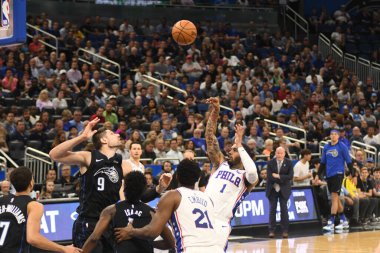 Orlando Magic, Philadelphia 76ers 'ı 25 Mart 2019' da Orlando Florida 'daki Amway Arena' da ağırlıyor..