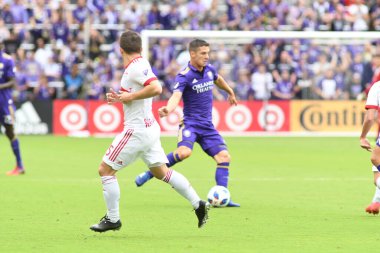 Orlando City, 31 Mart 2018 tarihinde Orlando Florida 'daki Exploria Stadyumu' nda New York Red Bulls 'a ev sahipliği yapmaktadır. Fotoğraf: Marty Jean-Louis