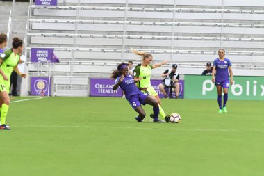 Orlando Pride 21 Temmuz 2018 'de Orlando Florida' daki Exploria Stadyumu 'nda Seattle Reign FC' ye ev sahipliği yapmaktadır. Fotoğraf: Marty Jean-Louis