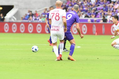 Orlando City, 31 Mart 2018 tarihinde Orlando Florida 'daki Exploria Stadyumu' nda New York Red Bulls 'a ev sahipliği yapmaktadır. Fotoğraf: Marty Jean-Louis