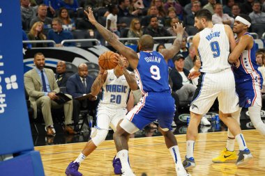 Orlando Magic, Philadelphia 76ers 'ı 13 Kasım 2019 Çarşamba günü Amway Center' da ağırlamaktadır. Fotoğraf: Marty Jean-Louis