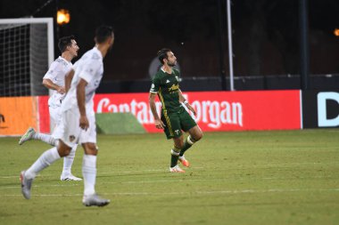 Los Angeles Galaksisi, 14 Temmuz 2020 'de Orlando Florida ABD' deki ESPN Vahşi Spor Dünyası 'nda düzenlenen MLS Sırt Turnuvası sırasında Portland Timbers ile karşı karşıya geldi.