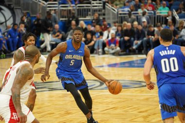 Orlando Magic, 13 Aralık 2019 Cuma günü Orlando, Florida 'daki Amway Center' da Houston Rockets 'a ev sahipliği yapıyor.
