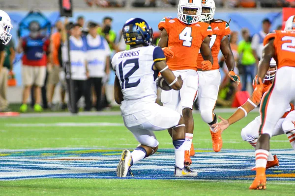 West Virginia Mountaineers Affronta Miami Hurricanes Durante 71St Russell Bowl — Foto Stock