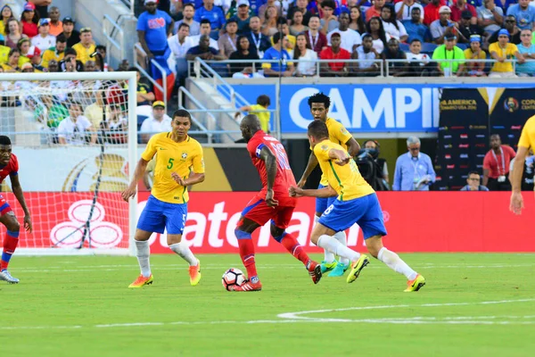 Brasil Enfrenta Haiti Durante Centenário Copa América Orlando Florida Camping — Fotografia de Stock