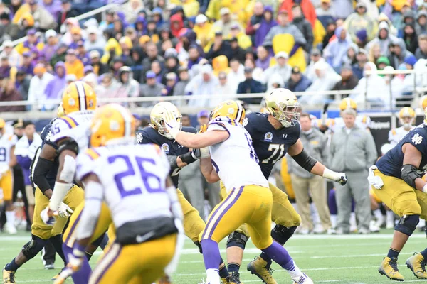 Notre Dame Tvář Lsu Během Citrus Bowl Stadionu Camping World — Stock fotografie