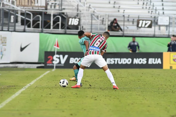 Fluminense Gegen Barcelona Während Des Florida Cup Spectrum Stadium Januar — Stockfoto