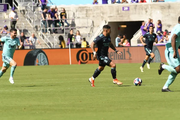 Orlando City Hosts Vancouver Whitecaps Orlando City Stadium Saturday Április — Stock Fotó