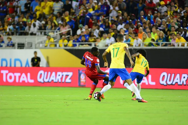 Brasil Enfrenta Haití Durante Copa América Centenario Orlando Florida Camping — Foto de Stock