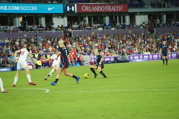 Eua Inglaterra Jogo Durante Copa Shebelieves 2020 Estádio Exploria Orlando — Fotografia de Stock