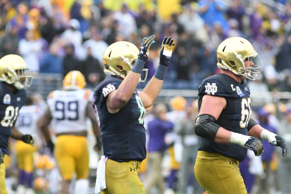 Notre Dame Tvář Lsu Během Citrus Bowl Stadionu Camping World — Stock fotografie