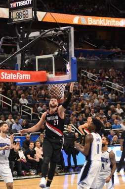 Orlando Magic 25 Ekim 2018 'de Orlando Florida' daki Amway Center 'da Portland Trail Blazers' ı sunar..
