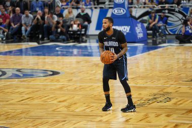 Orlando Magic, Orlando, Florida, ABD 'deki Amway Center' da Milwaukee Bucks 'a ev sahipliği yapıyor. 1 Kasım 2019.  