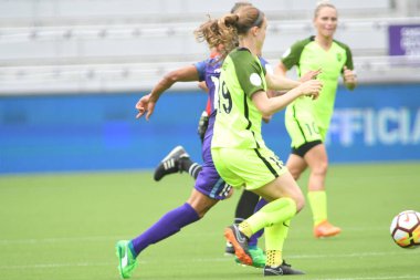 Orlando Pride 21 Temmuz 2018 'de Orlando Florida' daki Exploria Stadyumu 'nda Seattle Reign FC' ye ev sahipliği yapmaktadır. Fotoğraf: Marty Jean-Louis