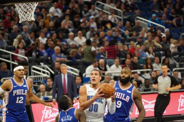 Orlando Magic, Philadelphia 76ers 'ı 13 Kasım 2019 Çarşamba günü Amway Center' da ağırlamaktadır. Fotoğraf: Marty Jean-Louis