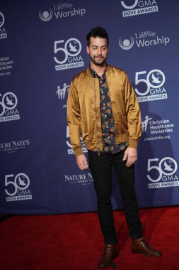 15 Ekim 2019 'da Nashville, Tennessee' deki Linbscome Üniversitesi 'nde verilen 50. GMA Dove Ödülleri sırasında kırmızı halı. 