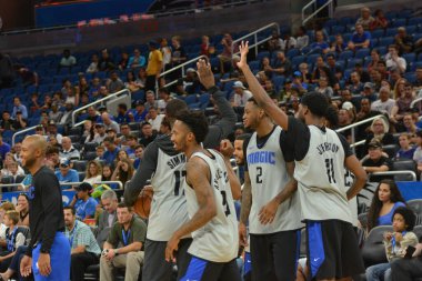 Orlando Magic 2 Ekim 2018 'de Orlando Florida' daki Amway Center 'da bir prova oturumuna ev sahipliği yapıyor.. 