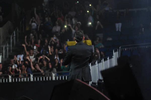 2014年10月5日 在佛罗里达州奥兰多的安利中心 拉丁歌手马克安东尼表演 — 图库照片