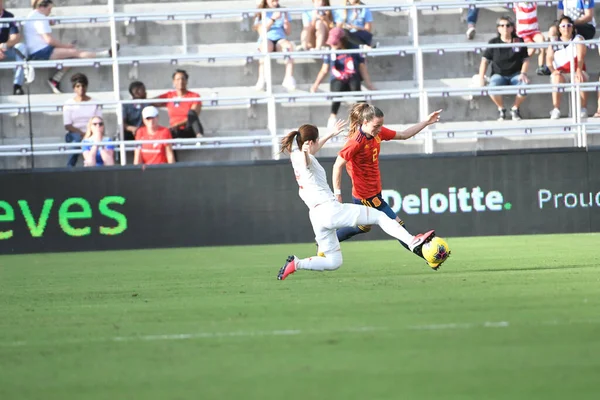 Spain Japan Match Durante Shebelieves Cup 2020 All Exploria Stadium — Foto Stock