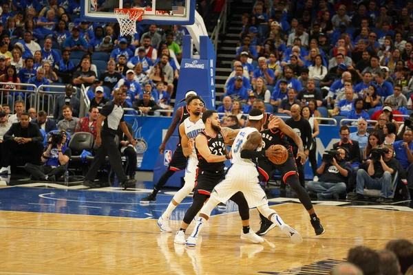 Orlando Magic Gospodarze Toronto Rapters Podczas Pierwszej Rundy Playoff Nba — Zdjęcie stockowe