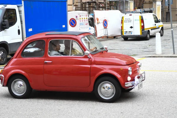 View Old Cute Small Italian Car — Stock Photo, Image