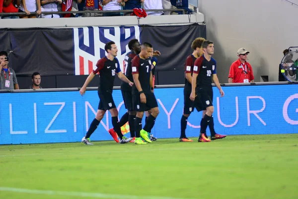 Fußballteam Gastgeber Trinidad Tobago Auf Dem Everbank Field Jacksonville Florida — Stockfoto