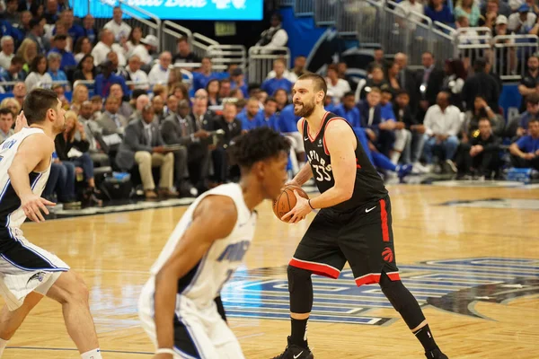 Orlando Magic Hosts Toronto Rapters Nba Playoff Στο Amway Arena — Φωτογραφία Αρχείου