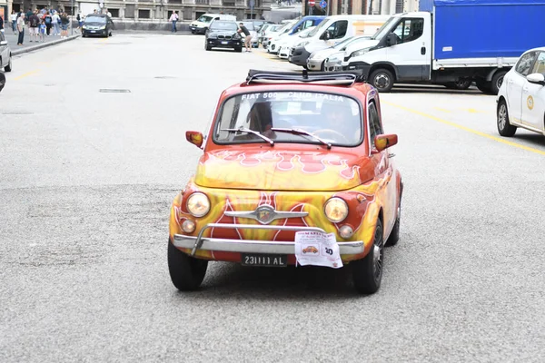 View Old Cute Small Italian Car — Stock Photo, Image