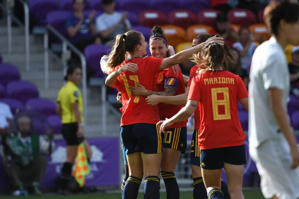 Spanje Japan Match Tijdens 2020 Shebelieves Cup Het Exploria Stadium — Stockfoto