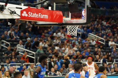 Orlando Magic, 13 Aralık 2019 Cuma günü Orlando, Florida 'daki Amway Center' da Houston Rockets 'a ev sahipliği yapıyor..