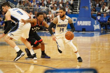 Orlando Magic 19 Nisan 2019 Cuma günü Orlando Florida 'daki Amway Arena' daki NBA Playoff 1 'de Toronto Rapçileri' ne ev sahipliği yapıyor.
