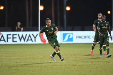Los Angeles Galaksisi, 14 Temmuz 2020 'de Orlando Florida ABD' deki ESPN Vahşi Spor Dünyası 'nda düzenlenen MLS Sırt Turnuvası sırasında Portland Timbers ile karşı karşıya geldi.