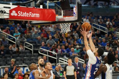 Orlando Magic, Philadelphia 76ers 'ı 13 Kasım 2019 Çarşamba günü Amway Center' da ağırlamaktadır. Fotoğraf: Marty Jean-Louis