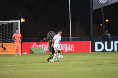 Los Angeles Galaksisi, 14 Temmuz 2020 'de Orlando Florida ABD' deki ESPN Vahşi Spor Dünyası 'nda düzenlenen MLS Sırt Turnuvası sırasında Portland Timbers ile karşı karşıya geldi.