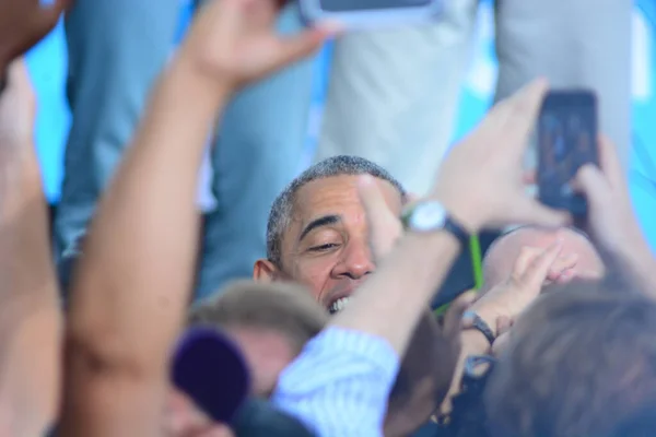 Presidente Barack Obama Habla Mitin Campaña Estadio Heritage Park Osceola — Foto de Stock