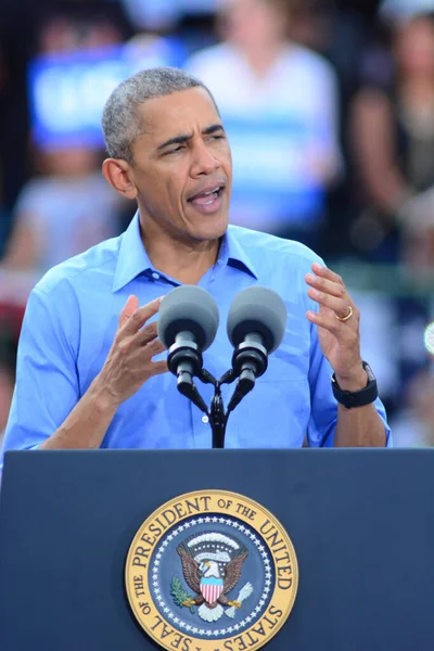 Presidente Barack Obama Habla Mitin Campaña Estadio Heritage Park Osceola — Foto de Stock