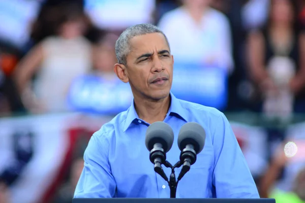 Presidente Barack Obama Habla Mitin Campaña Estadio Heritage Park Osceola — Foto de Stock