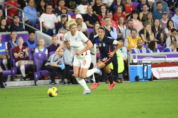 Usa England Match 2020 Shebelieves Cup Exploria Stadium Orlando Florida — Stock Photo, Image