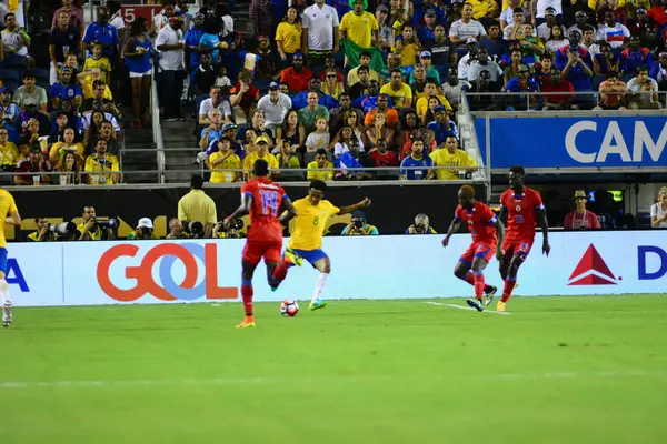 Brasil Enfrenta Haiti Durante Centenário Copa América Orlando Florida Camping — Fotografia de Stock